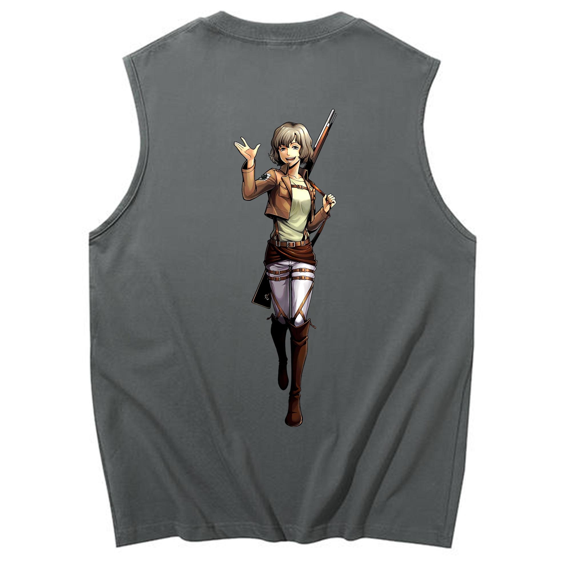 （画像用） 進撃の巨人 ヒツチ Attack on Titan Hitch コットン100％タンクトップ（背面プリント）